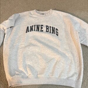 Anine Bing Light Gray Logo Sweatshirt